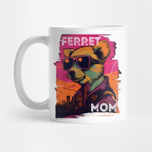 Synthwave Style Ferret Mom Mug